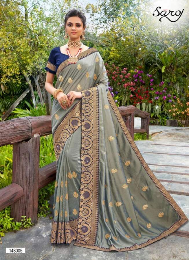 Saroj Jyotika Vichitra Silk Festive Wear Designer Wedding Saree Collection at Wholesale Price